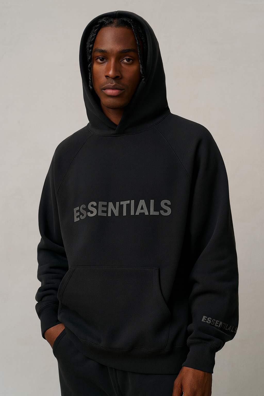SS20 Essentials Hoodie Black